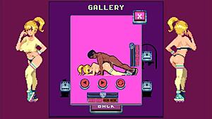 roller babe hentai game ep 2 shows outdoor bdsm. muscular guys dominate on the beach.