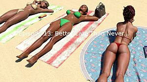 Fingering outdoor with big tits in episode 13!