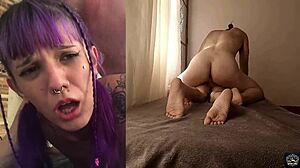Alt submissive screams during hard anal pile driving. It’s a raw, close-up creampie scene.