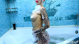 hard face fuck in bathroom with deepthroat and cum swapping ahh so messy