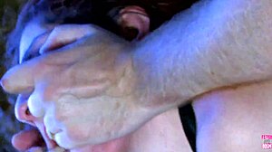 I tied up this hot babe with big ass in stockings, spanked and dominated her roughly in a cave.