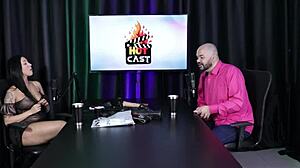 Paulo Avelar watches as friend fails to make woman squirt in sheer red lingerie.