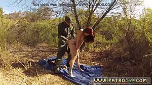 Big Tit Cop in Wild Threesome, First Time?