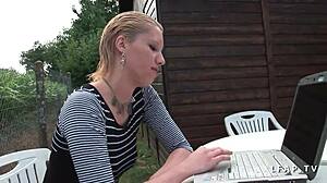 Cindy Picardie gets sodomized in the garden outdoors