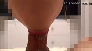 Cream in her mouth, she notices throbbing