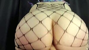 How Long Can You Last with This PAWG in Fishnets Squatfucking a Dildo Hard!