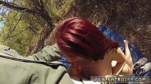 Big Tit Cop in Wild Threesome, First Time?