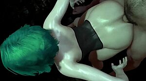 hot girl with green hair is getting fucked from behind 3d porn
