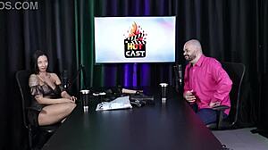 Paulo Avelar watches as friend fails to make woman squirt in sheer red lingerie.