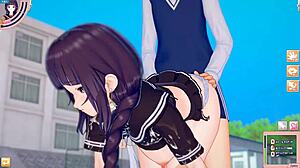 【エロゲーコイカツ！】前髪ぱっつん爆乳jk「双葉」ちゃんがおっぱい揉みまくられる３dcgエロアニメ動画