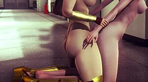 i love marvel dc hentai futanari - black widow x wonder woman x harley quinn hard sex - japanese asian manga anime game porn