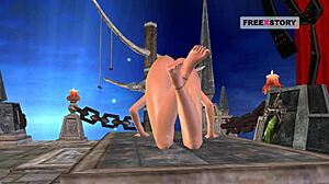 Animated girl poses sexily and masturbates with carrot