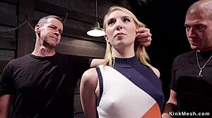 Wow! Masochistic blonde slave endures hardcore dungeon training!