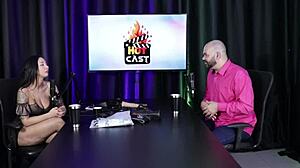 Paulo Avelar watches as friend fails to make woman squirt in sheer red lingerie.