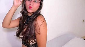 Colombian model in babydoll gets creampie from monster cock