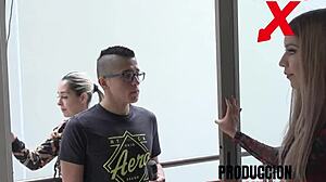 Reporter Interviews Blonde Model With Foot Fetish