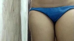 Indian step sister masturbates ass in bathroom.