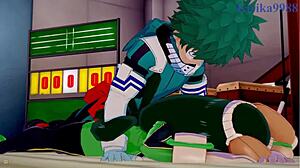 tsuyu asui and mt lady fuck izuku midoriya in my hero academia hentai