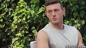 Jc hunt and ryer owens engage in a gorgeous gay sex scene with big cocks