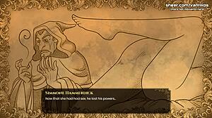 Jomfruelig uskyldig dame gir første runke i anime hentai-spill, del 19