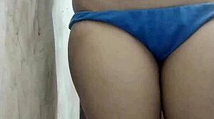 Indian step sister masturbates ass in bathroom.