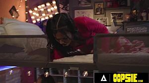 Oopsie! Dorm milf Dee Williams catches petite roommates banging