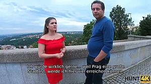 Hunter seduces cute Czech teen for cash deal