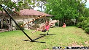 Brazzers Star Casey Calvert Sneaks Into Yard for Wild Squirting Scene