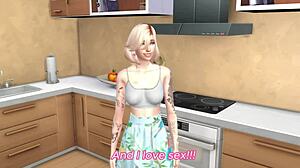 blonde gets fucked doggystyle at home