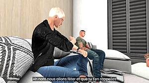 Muž drhti od uzbuđenja dok docilna žena podnosi intenzivno jebanje pastorka