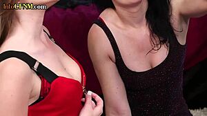 Intriguing CFNM British Babes Tease Submissive in Stockings