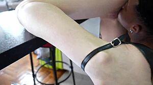 Surprised in kitchen by rough grab