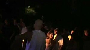 Wild wet t-shirt contest turns into hardcore outdoor banging.