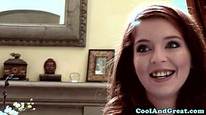 Want to see this redhead petite babe get fucked outdoors?