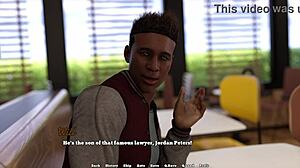 Horny busty redhead roommate in 3D law school porn game