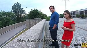 Hunter seduces cute Czech teen for cash deal
