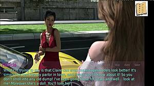 A wife and stepmother play a game together.