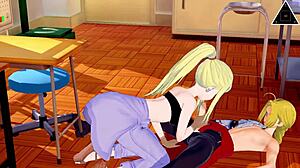 Teen winry gives fast handjob to edward in full metal alchemist anime