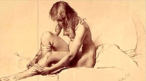 Ilustrasi erotik vintaj dari komik anime retro hentai