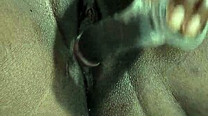 Black whore's solo squirting orgasm with dildo toys