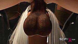 Sexy Young 18+ Blonde Cuffed In Sci-Fi Bdsm Bunker For Monster Cock Assfucking