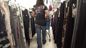 Wow, staged public flashing with that butt crack shopper, insane! 😳