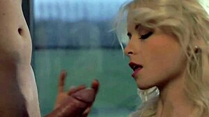 Erotic lady delivers a sensual blowjob with skilled oral moves