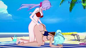 cagliostro and chris yukine in symphogear hentai adventure