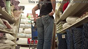 Wow, staged public flashing with that butt crack shopper, insane! 😳