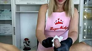 wow, 9 clients cum during waxing with master sugarnadya!