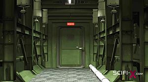 Sexy Young 18+ Blonde Cuffed In Sci-Fi Bdsm Bunker For Monster Cock Assfucking