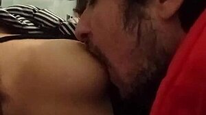 Latina amateur sucks small tits at ATM