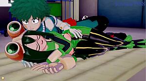 tsuyu asui and mt lady fuck izuku midoriya in my hero academia hentai