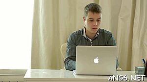 The stud passionately licks the teen playgirl until she orgasms from his cock